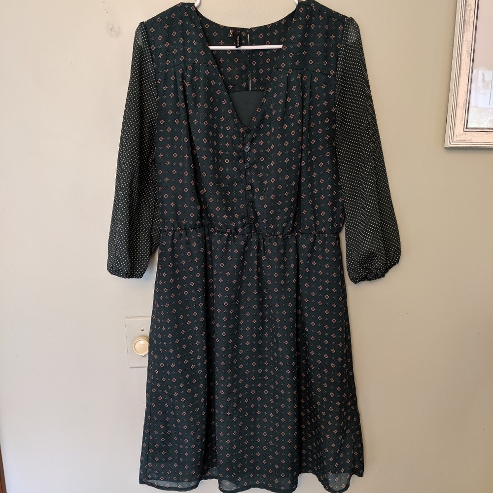 Maurices Green Patterned Midi Dress